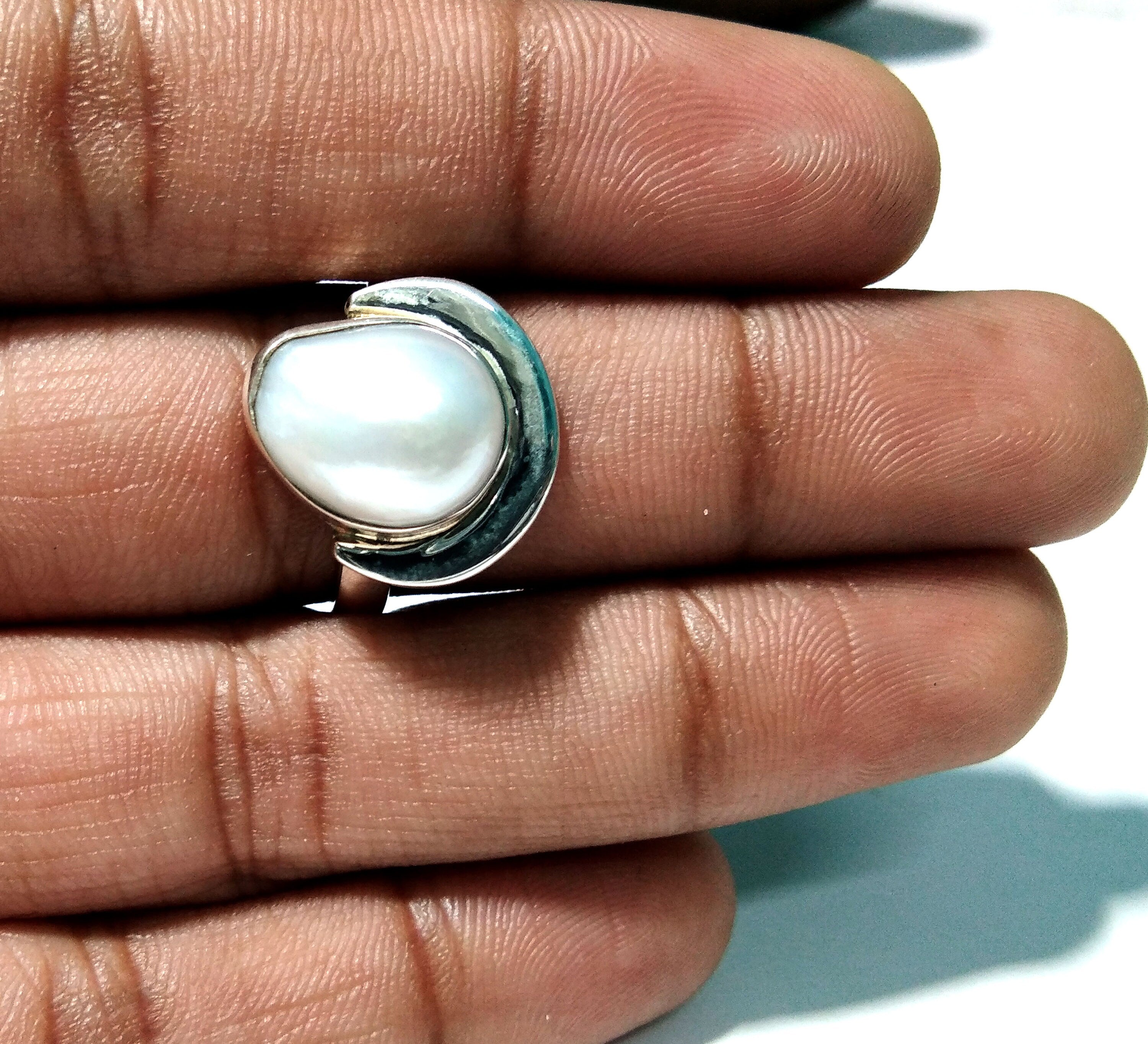 Amazing Design Good Making Ring, Natural Fresh Water Pearl Rings, With 925 Starling Silver Ring, Anniversary & Wedding Gift Ring For Women